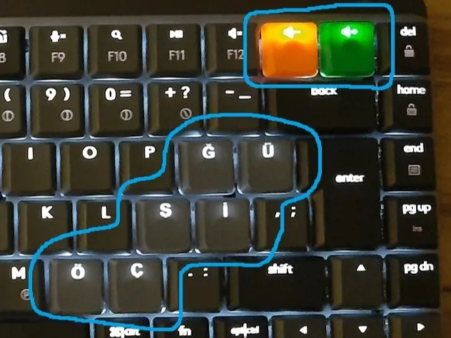 Keycaps (Turkish) Logitech MX Mechanical Keyboard