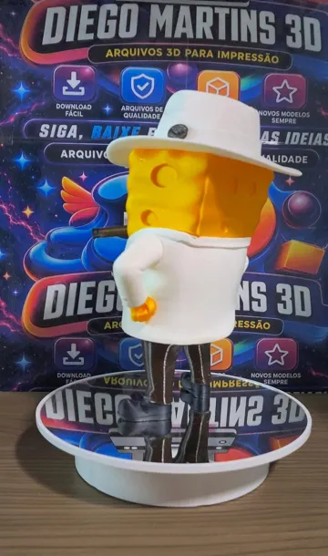 Modelo para impresión 3D: Bob Esponja Gangster — O Poderoso Chefão — vista de referencia 5