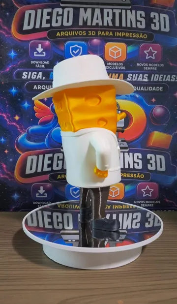 Modelo para impresión 3D: Bob Esponja Gangster — O Poderoso Chefão — vista de referencia 4