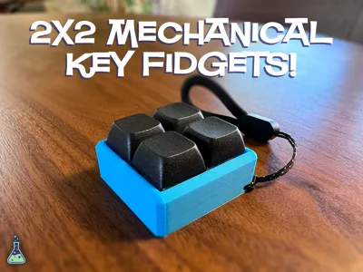 2x2 Key Switch Fidget Lanyard