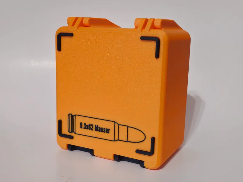 9.3x62 Mauser Ammo Box - 100 Round - Stackable