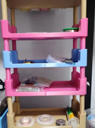 stacked cosmetics storage box