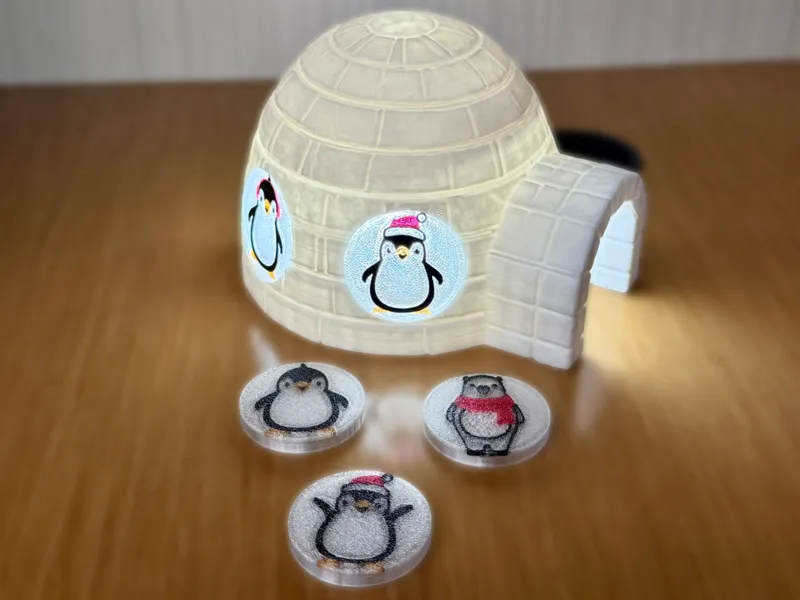 Cozy Winter Igloo Glow with Penguins & Polar Bears