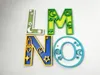 Letters L-O on separate plates