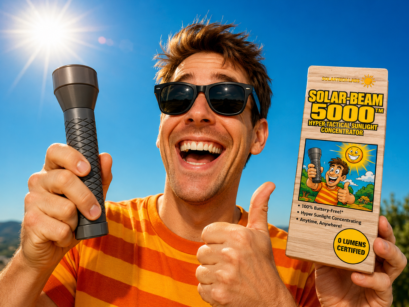 Solar-Beam 5000: Prank Day-Lite Useless Toy Box