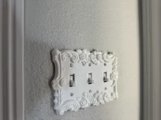 Ornate Triple Light switch plate