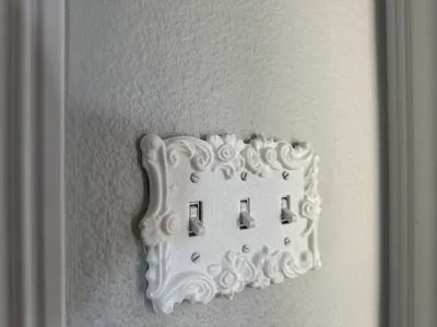 Ornate Triple Light switch plate