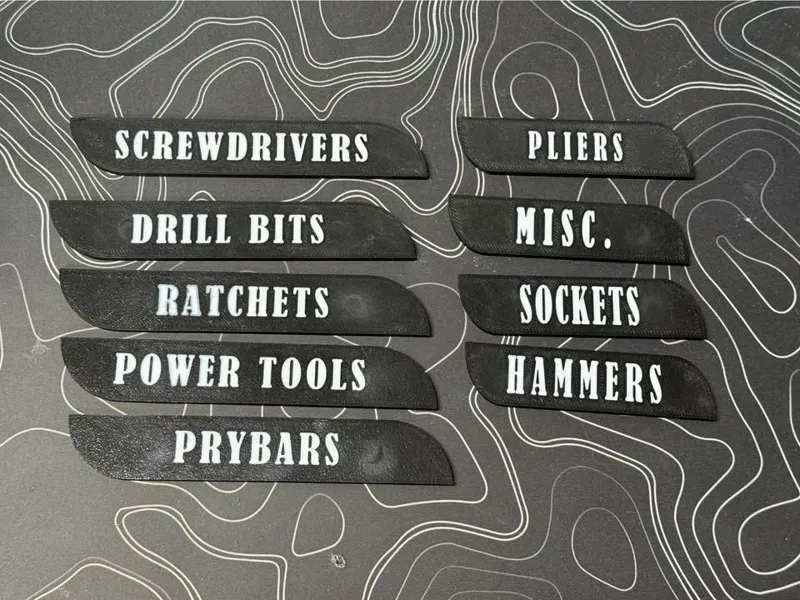 Tool box labels