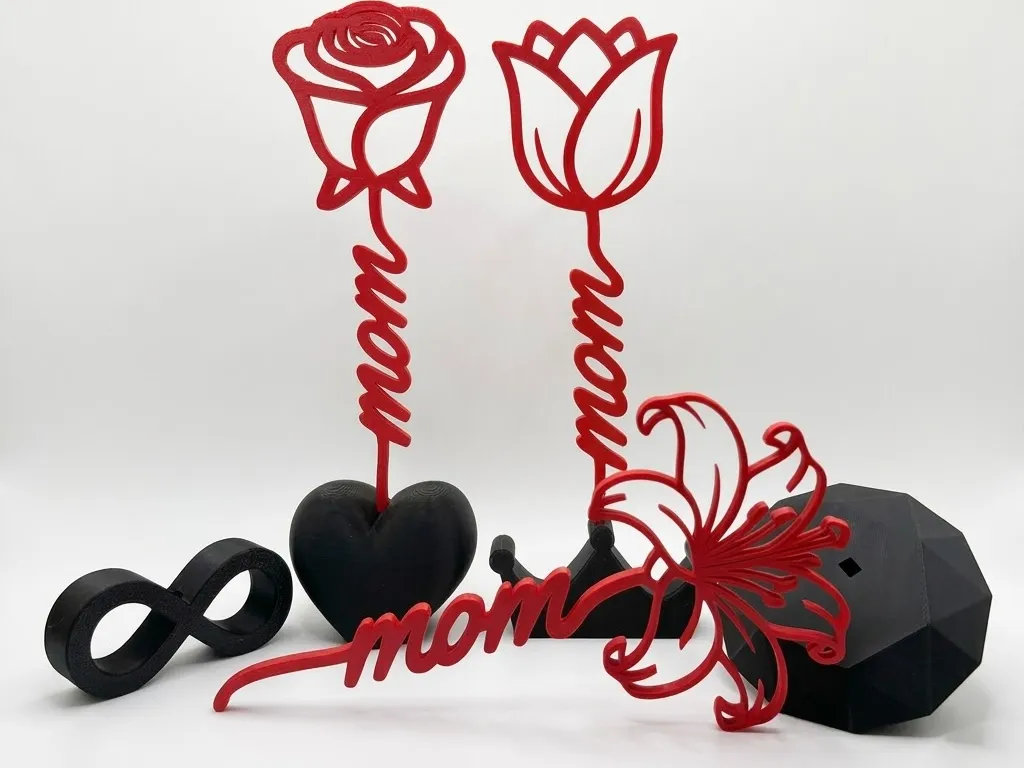 Mom Flower Collection - Interchangeable Stand - Free 3D Print Model ...