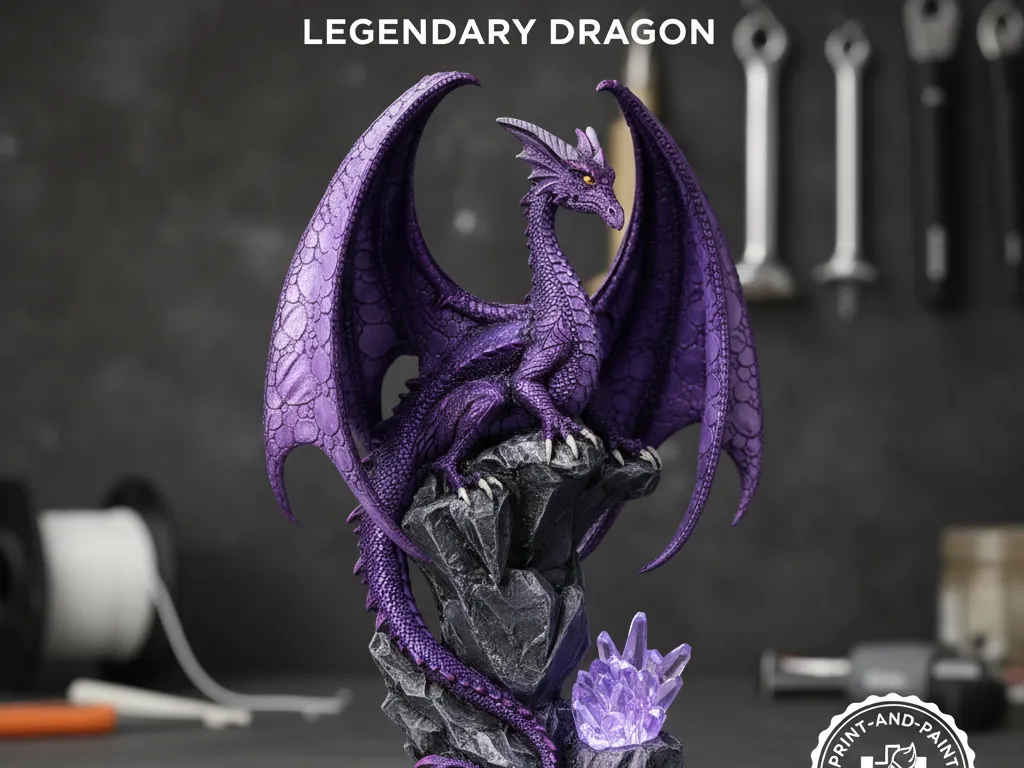 Dragon de cristal légendaire à peindre