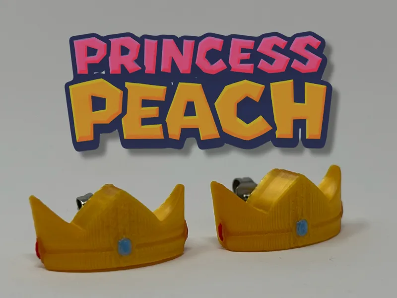 Princess Peach Crown Earrings