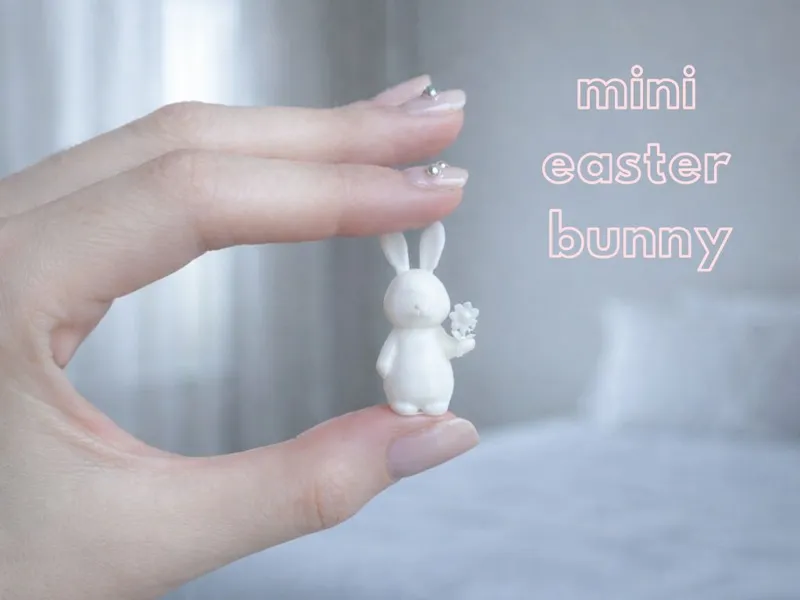 Cute Mini Easter Bunny - Minimalist Figurine