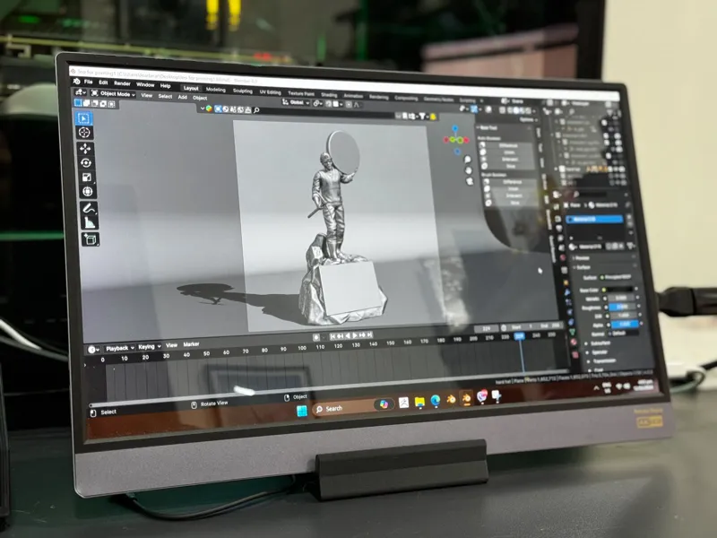 Tablet, monitor, keyboard, phone stand