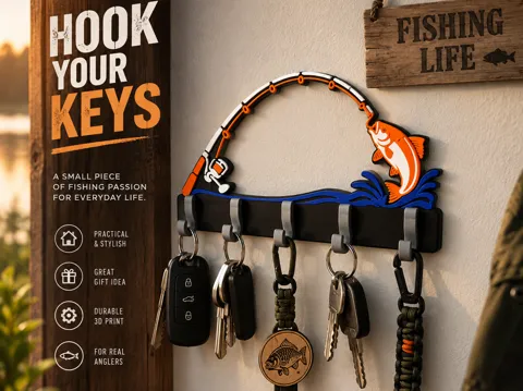 Fishing Rod Key Hanger