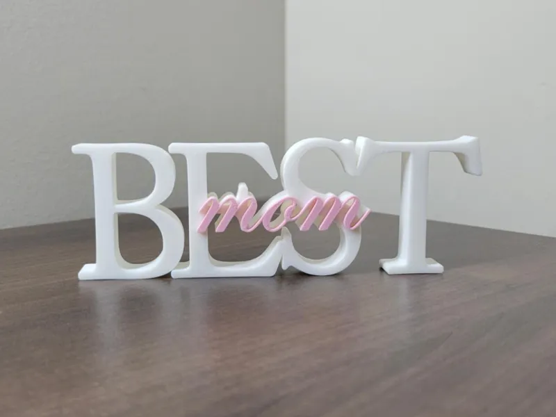 Dual-Color "Best Mom" Text Standee