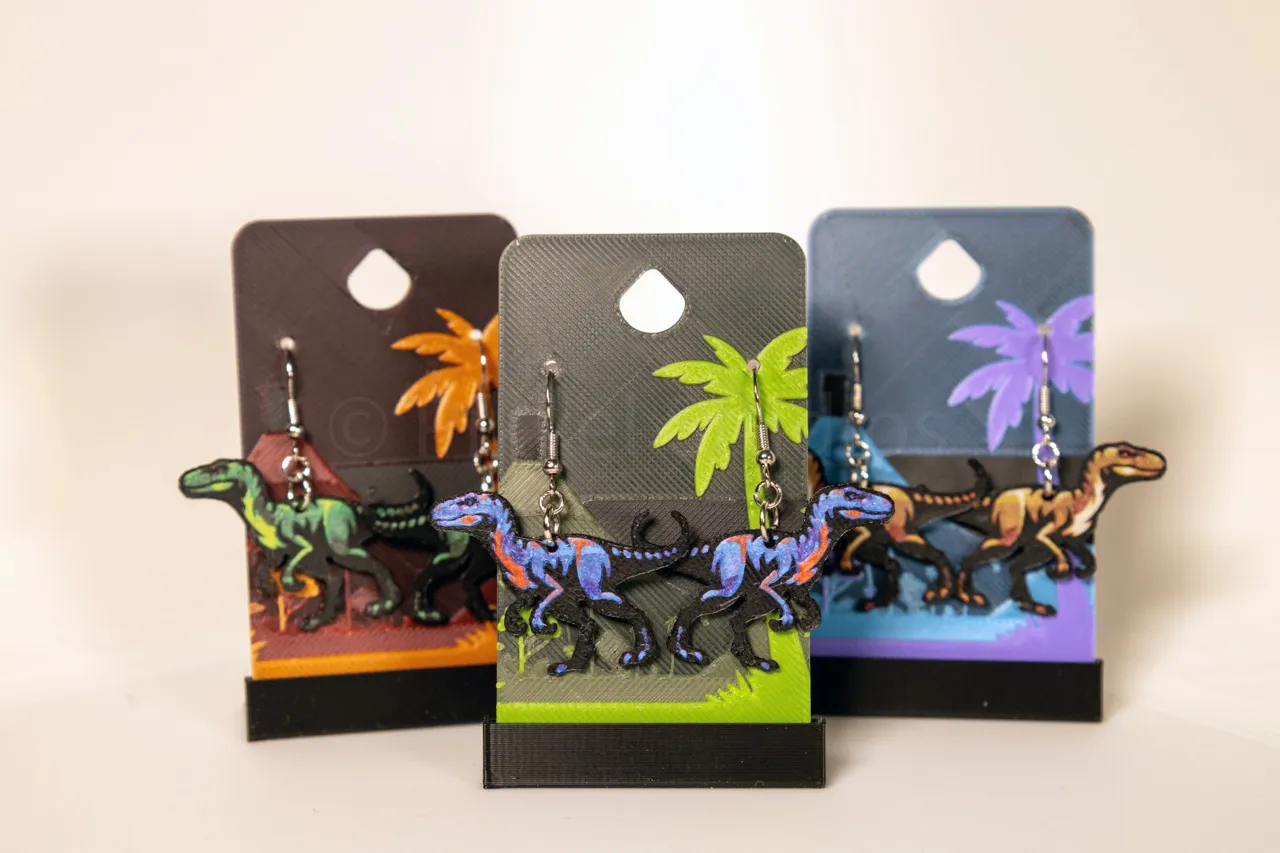 Velociraptor - Dino Earrings view 2