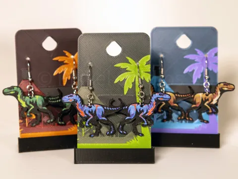 Velociraptor - Dino Earrings