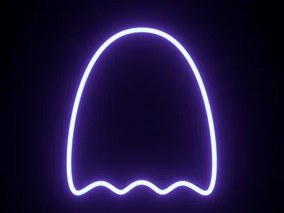 Ghost Without Eyes 3d neon frame (LED)