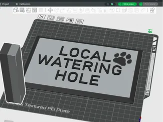 Local Watering Hole sign for pet water