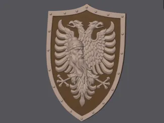 Skanderbeg Albanian Eagle Shield – 3D Wall Art