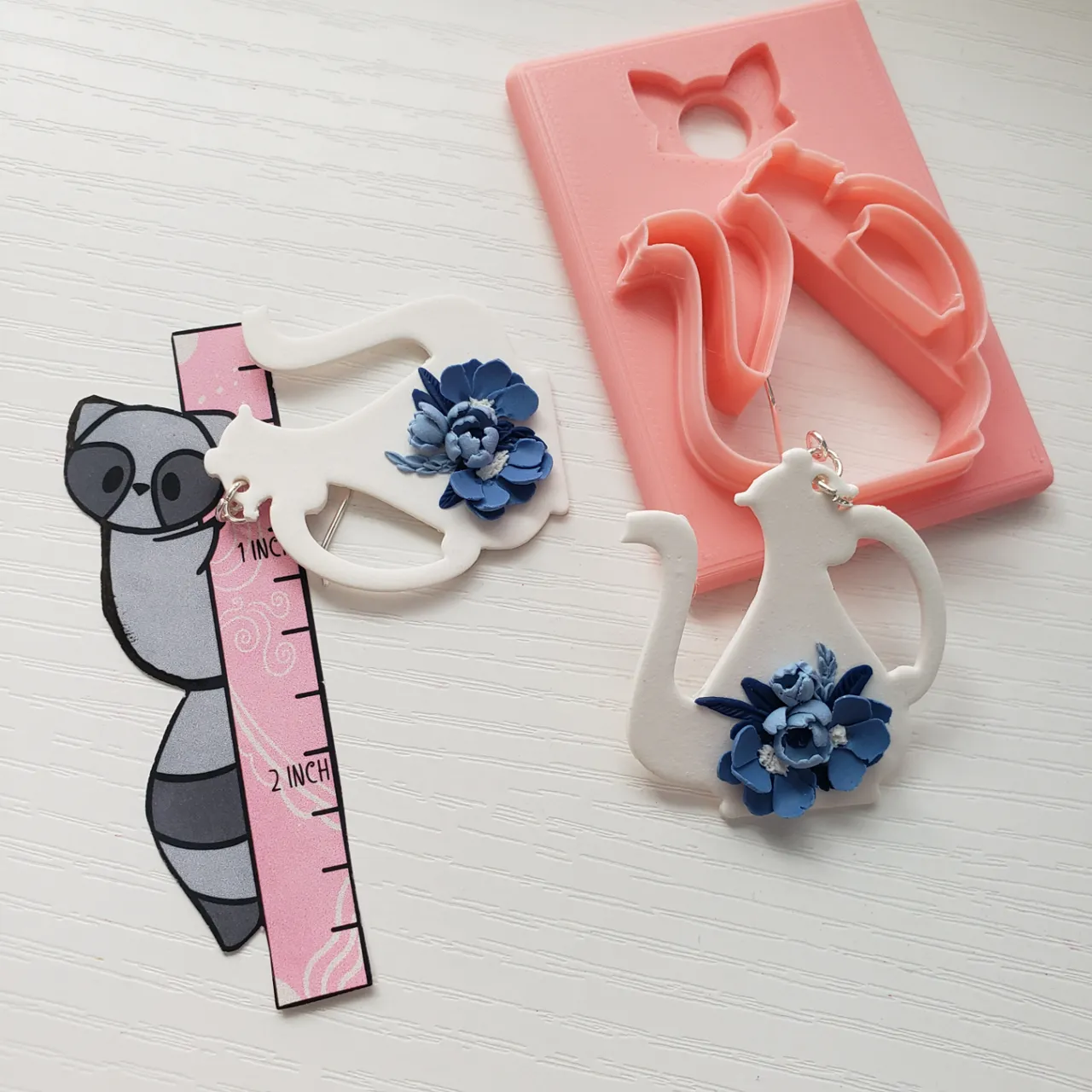 Fancy Vintage Teapot Polymer Clay Earring Cutter view 3