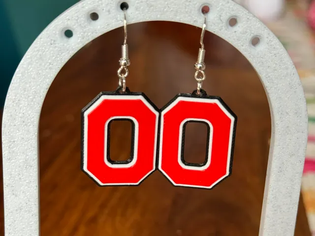 Block O dangle earrings