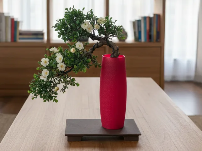 Kengai Kaskaden Bonsai Schale mit Tisch Shiki-ita