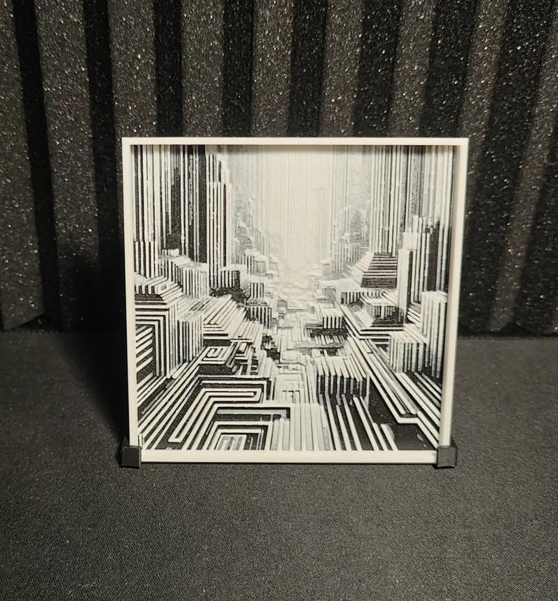 Hueforge Monochrome Labyrinth City V.1
