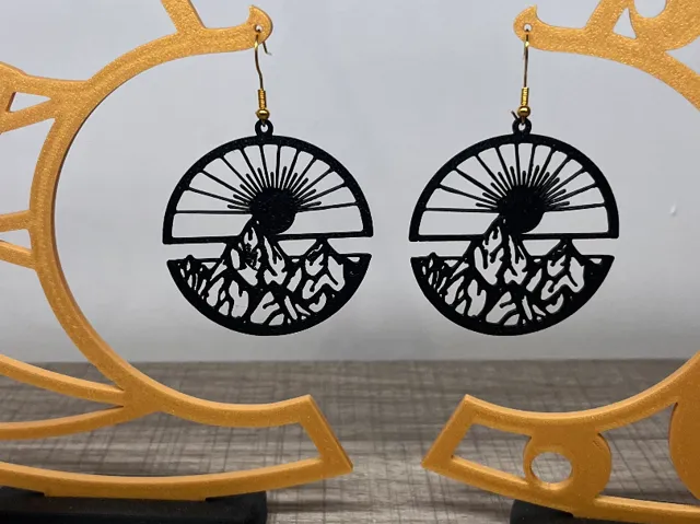 Earrings - Mountain and Sun