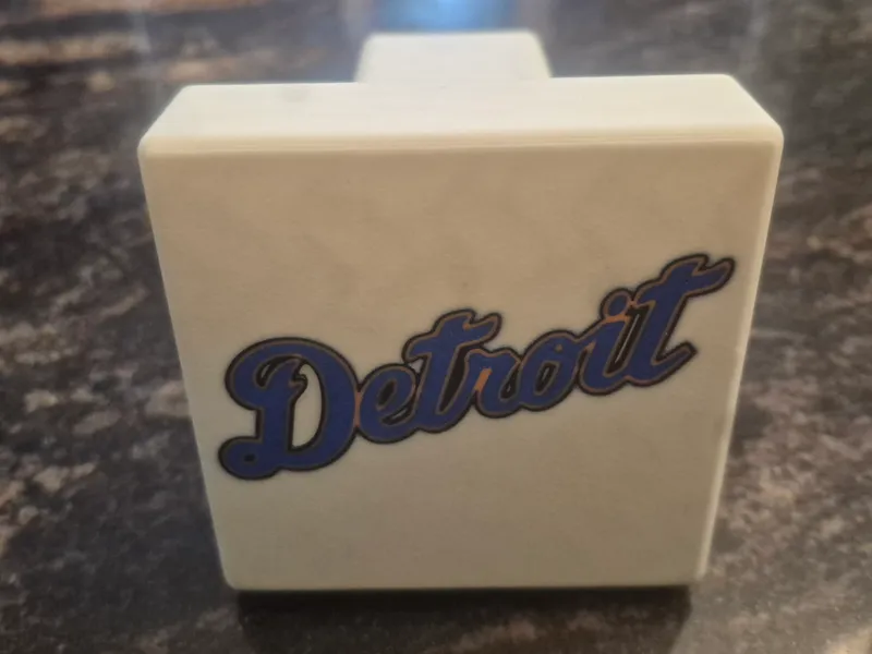 Detroit Tigers Jersey text Trailer hitch cover
