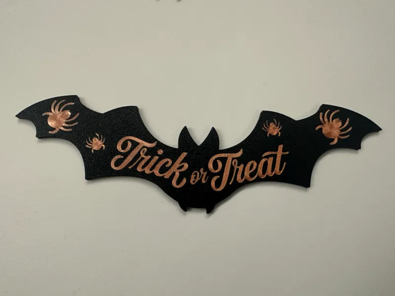 Trick or Treat Bat sign - flat & 3D sign halloween