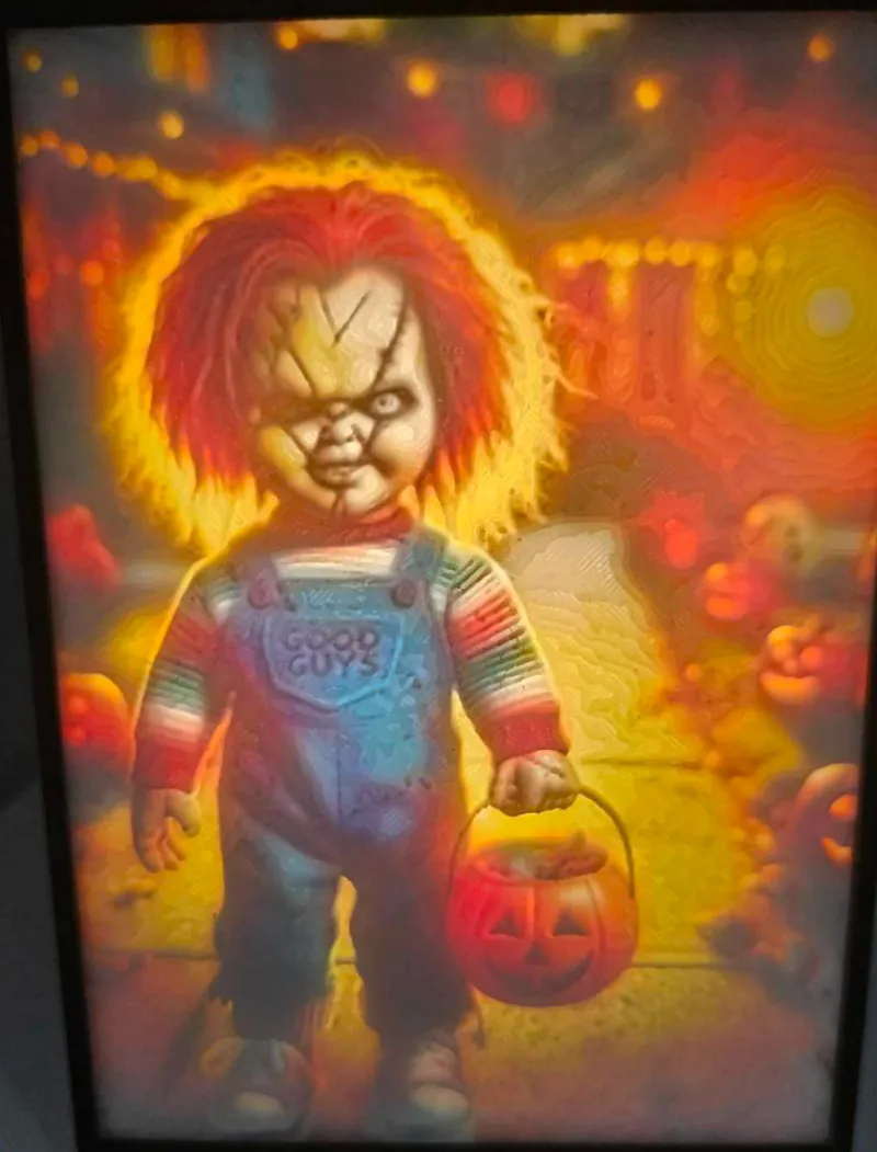 Chucky Halloween Card CMYK Litho 4 Display Stand