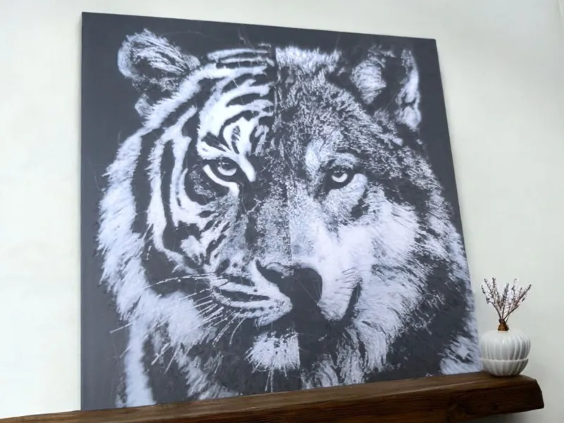 Tiger & Wolf Split  Wall Art (AMS / No Supports)