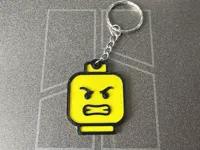 Brick Figure L E G O Head Keychain – Angry Face