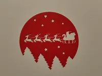 Traîneau du Père Noël au-dessus des sapins (déco murale) — photo 2