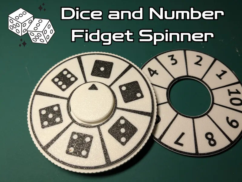 Dice and Number Fidget Spinner (Customizable)