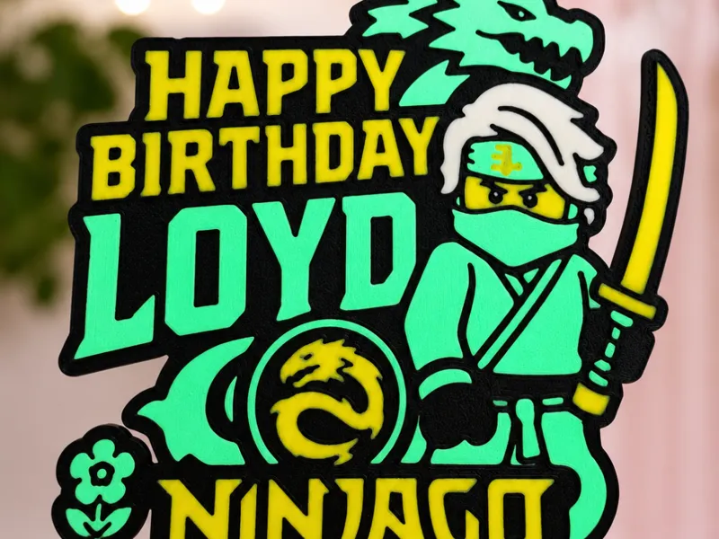 Happy Birthday Lloyd Ninjago Cake Topper