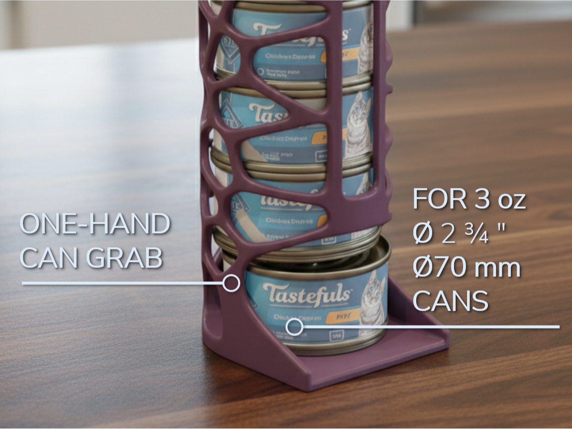 Organic Vertical Cat Food Can Dispenser | 3oz|70mm