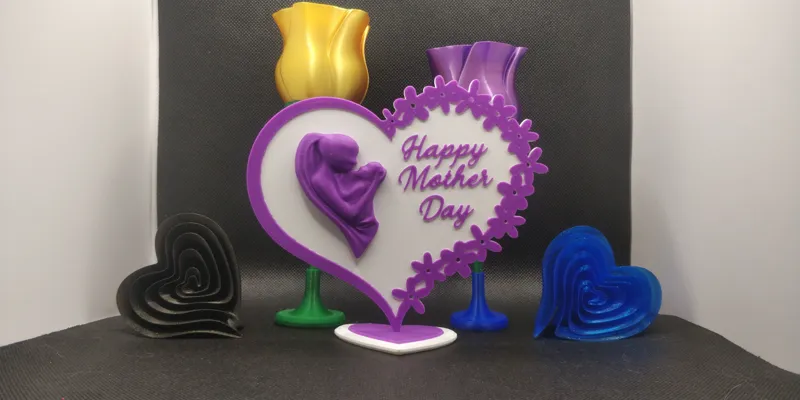 Happy Mother Day with 3D Sculpture