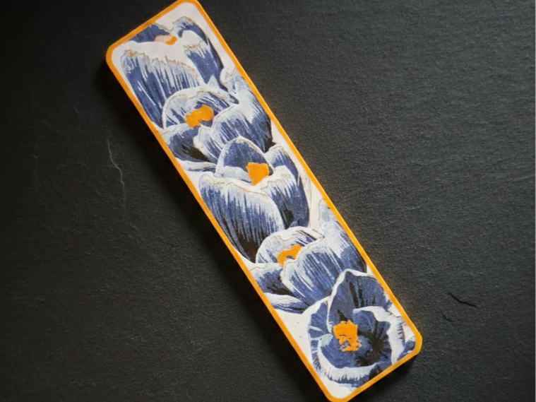 Crocus flower bookmark