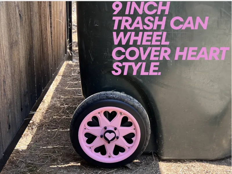 9 inch trash can wheel covers heart style