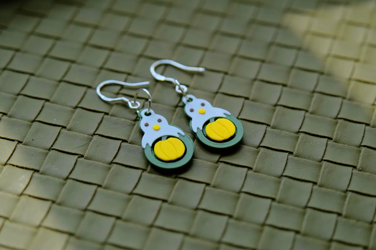 Whimsical Snowman Pumpkin Earrings view 3