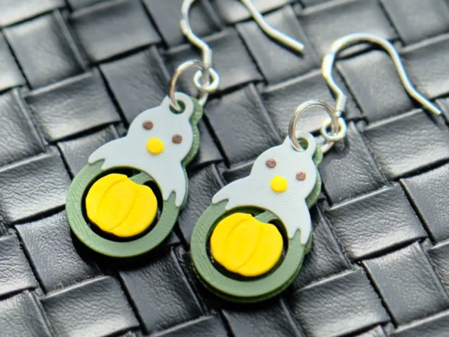 Whimsical Snowman Pumpkin Earrings