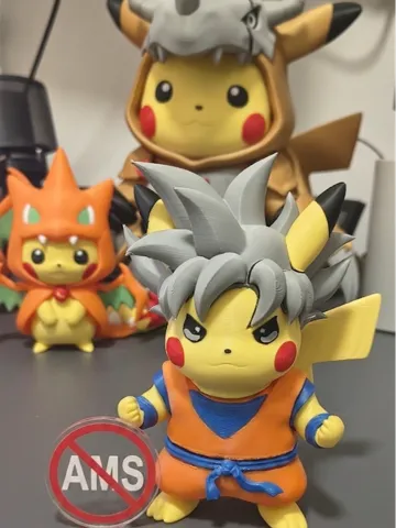 Accesorio para impresora 3D: Pikachu x Goku UI – Stampa (AMS & Senza AMS) — vista de referencia 2