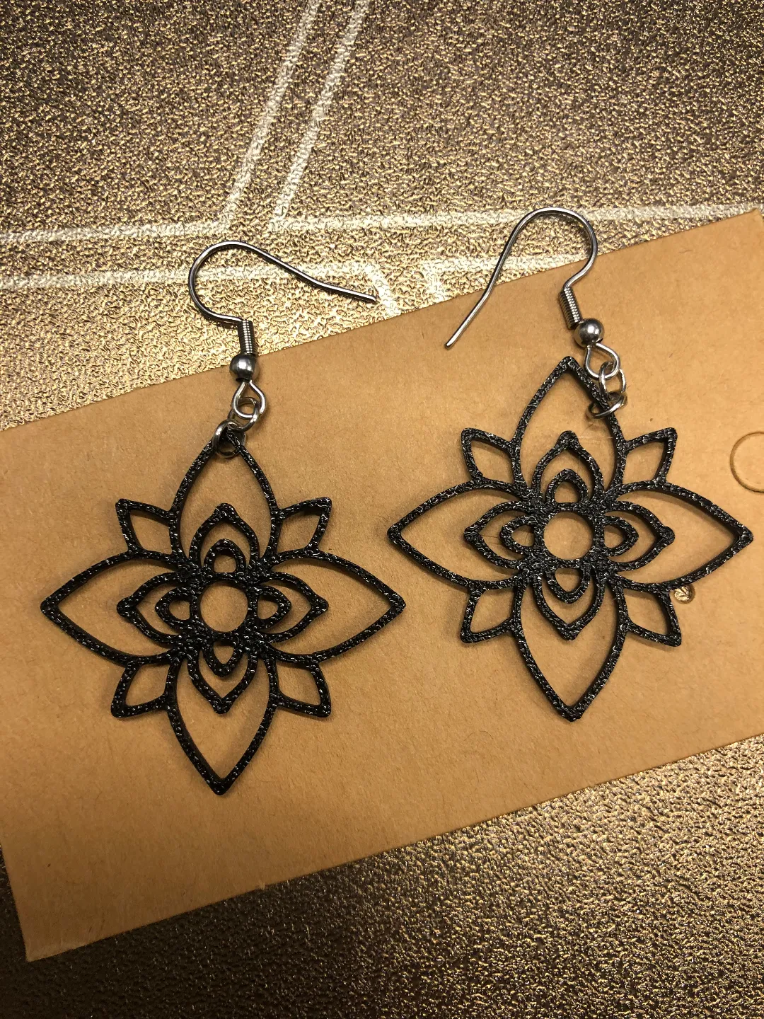 lotus flower earrings view 2