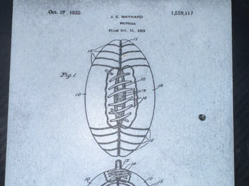 Vintage Football Patent HueForge Plaque