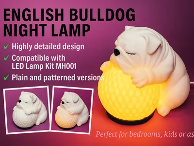 Sleepy English Bulldog Night Lamp