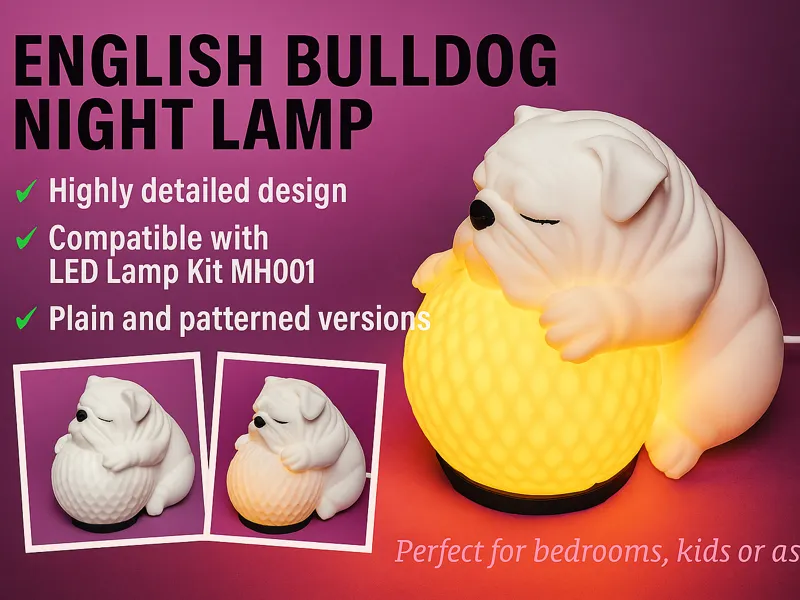 Sleepy English Bulldog Night Lamp