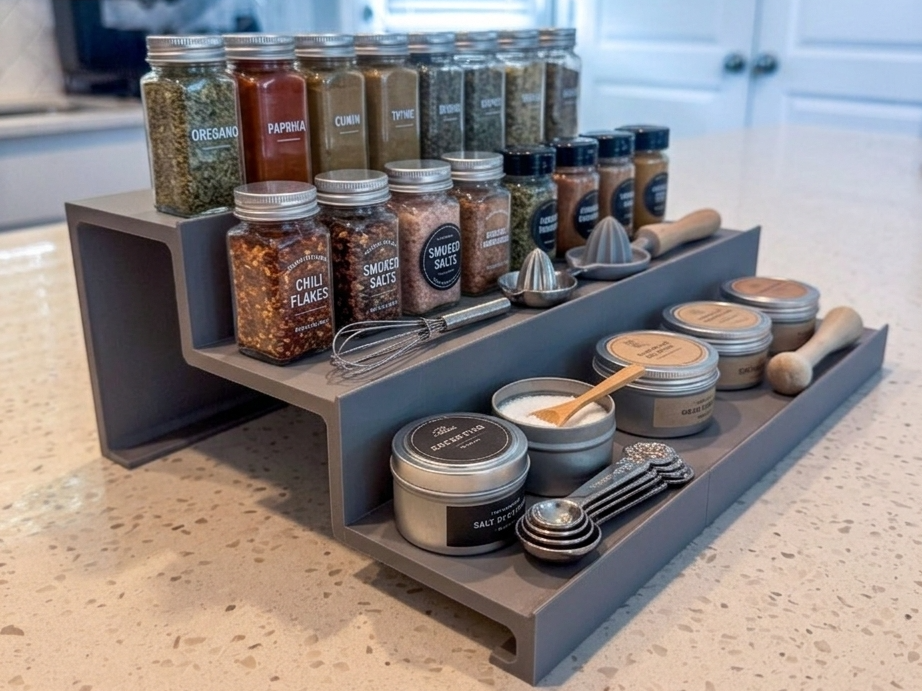 Tiered Cabinet Organizer Shelf / Display Riser