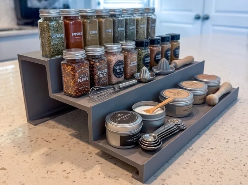 Tiered Cabinet Organizer Shelf / Display Riser